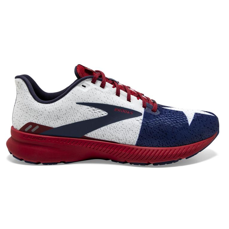 Brooks Men's Launch 8 Light-Cushion Road Running Shoes - Navy/True Red/Sundried Tomato/Twilight (TBO